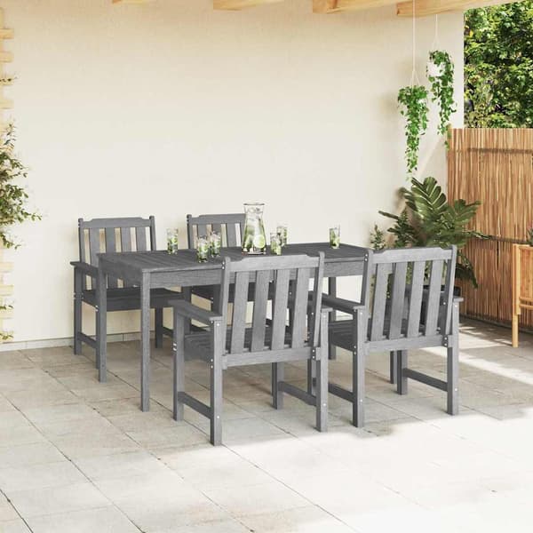 vidaXL Trädgård Stol 4 pcs Ljusgrå 65.5 x 59 x 88 cm polyeten