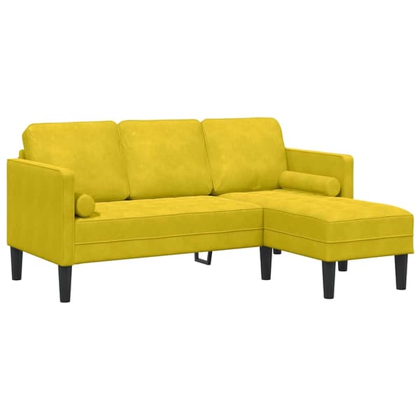 vidaXL Soffset med kudde Gul Polyester