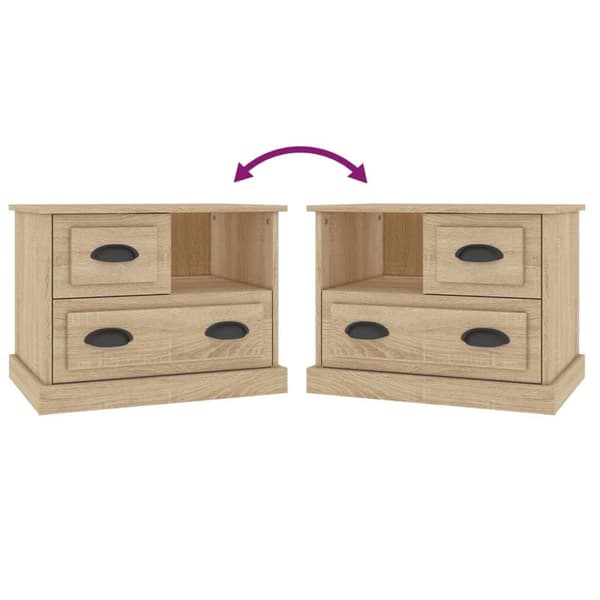 vidaXL Nattbord sonoma eik 60x39x45 cm