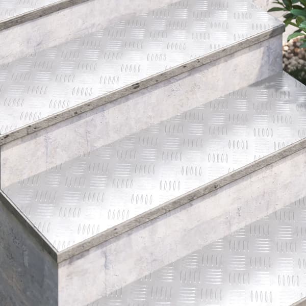 vidaXL Trinn Rektangulær 4 pcs sølv 100 x 30 cm Aluminium