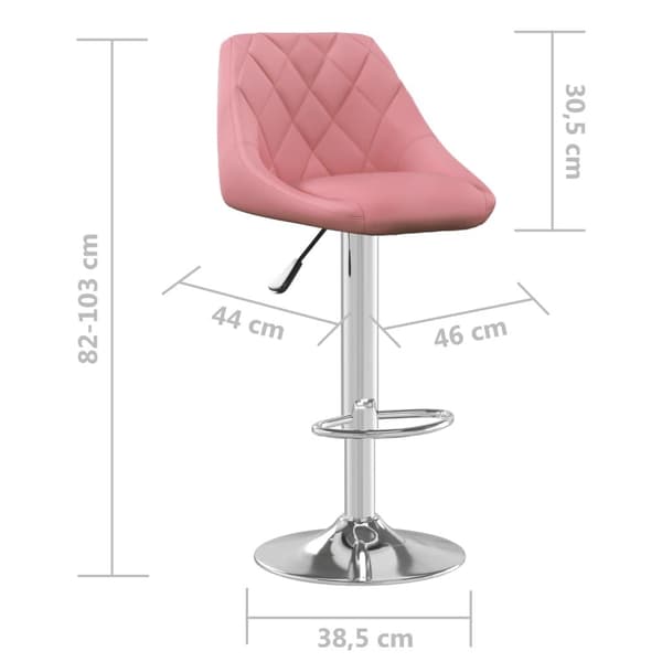 vidaXL Barstol rosa sammet
