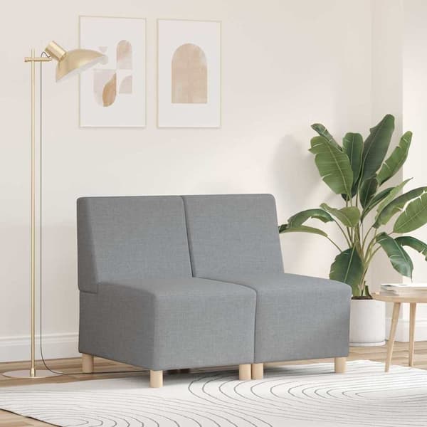 vidaXL Modulsofa utan armstöd 2 pcs Ljusgrå 55 x 74 x 82 cm tyg