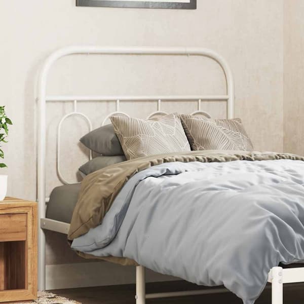 vidaXL Utskiftbar sengegavl i metall hvit 80 cm