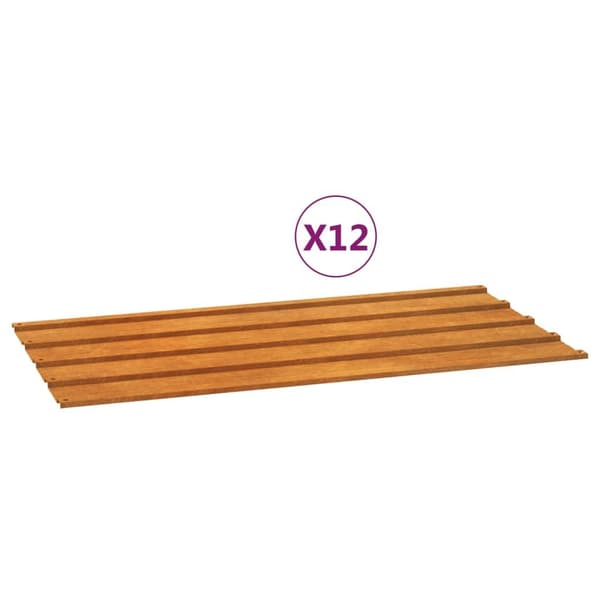 vidaXL Takplater 12 stk rust 80x44 cm cortenstål