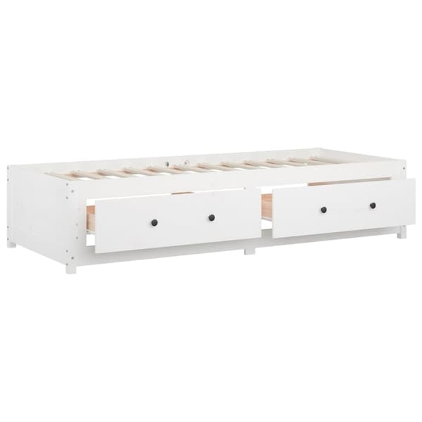 vidaXL Dagseng hvit 80x200 cm heltre furu