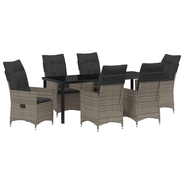 vidaXL 5 Stycken Trädgårdsdining Set med Kuddar Grå Poly Rotting
