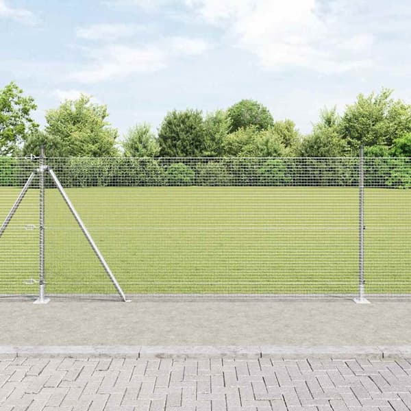 vidaXL Gjerde med innlegg. sølv 1 x 100 m Stål