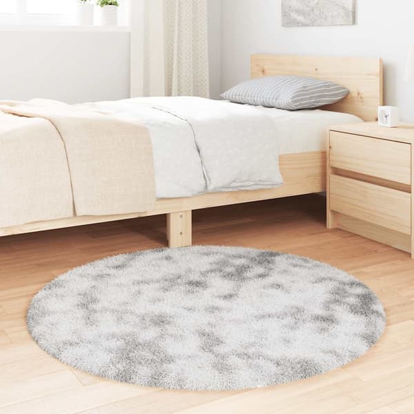 vidaXL Flossteppe med lang luv NAVARRA lysegrå 100x100 cm polyester
