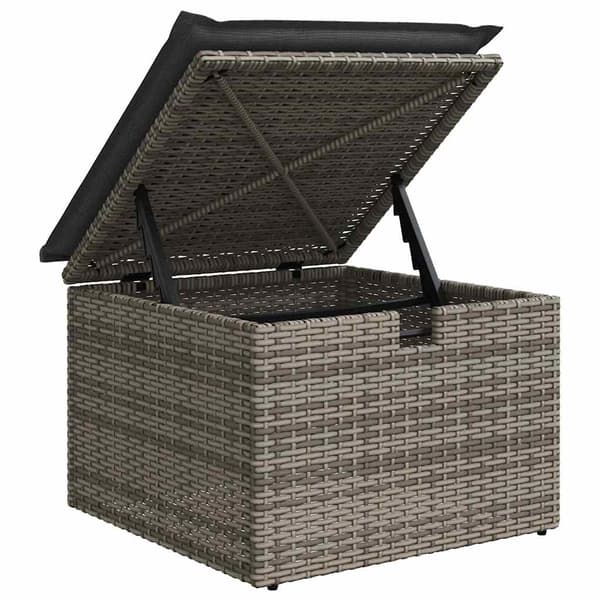 vidaXL Trädgårdsoffset med kudde 4 pcs Grå Poly rattan