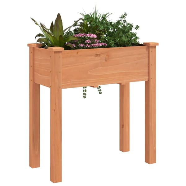vidaXL Odlingslåda med foder brun 71x37x76 cm massivt granträ
