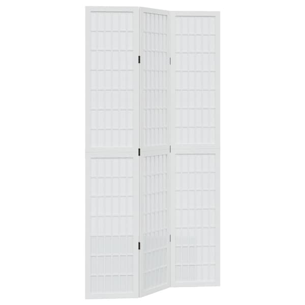 vidaXL Romdeler 3 paneler hvit heltre keisertre
