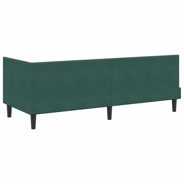 vidaXL Hörnssängram Mörkgrön 80 x 200 cm Sammet