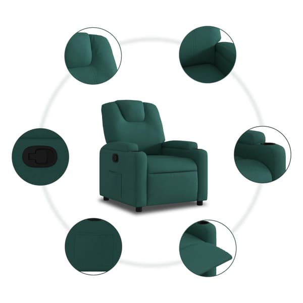 vidaXL Reclinerfåtölj mörkgrön tyg