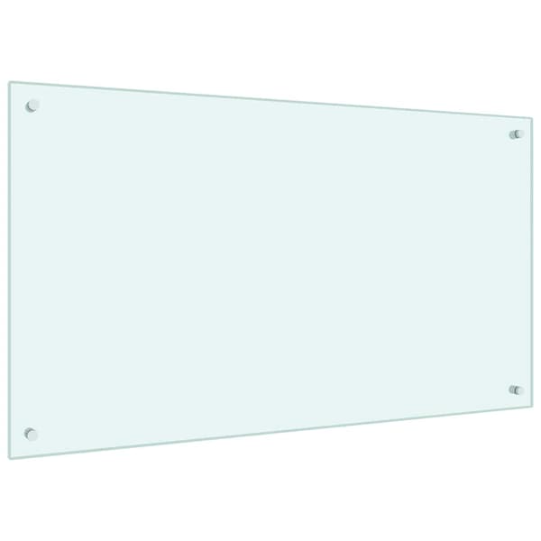 vidaXL Stänkskydd vit 100x60 cm härdat glas