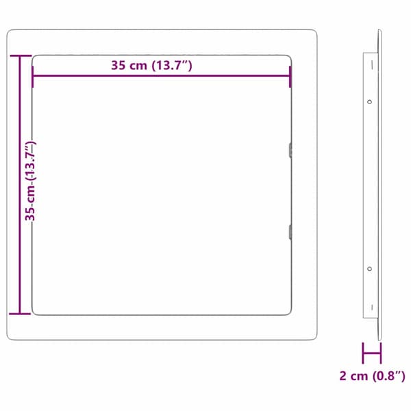 vidaXL Tilkomstpaneler Hvit 35 x 35 cm ABS-plast