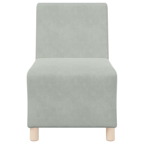 vidaXL Modulsofa utan armstöd 3 pcs Ljusgrå 55 x 74 x 82 cm Sammet
