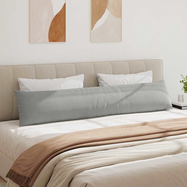 vidaXL Soffkuddar 2 st Ljusgrå 200 x 40 cm tyg