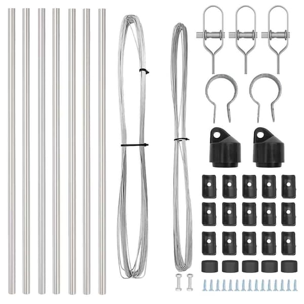 vidaXL Stängselstolpe 7 pcs Silver Stål