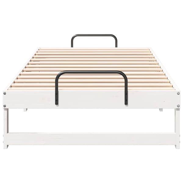 vidaXL Sängram Vit 75 x 190 cm Massiv furu