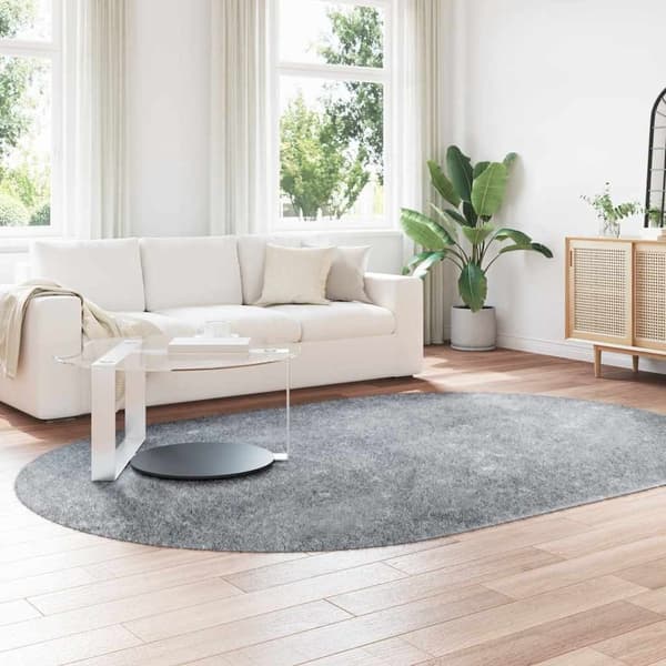 vidaXL Ryamatta med lång lugg NAVARRA silvergrå 300x200 cm polyester