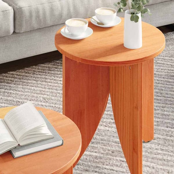 vidaXL Kaffeebord 2 pcs Vaxbrun