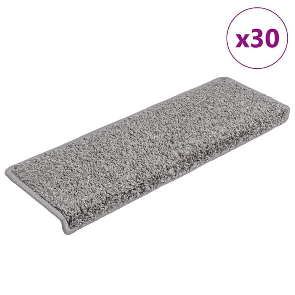 vidaXL Trappematter 30 stk 65x21x4 cm grå rektangulær kant