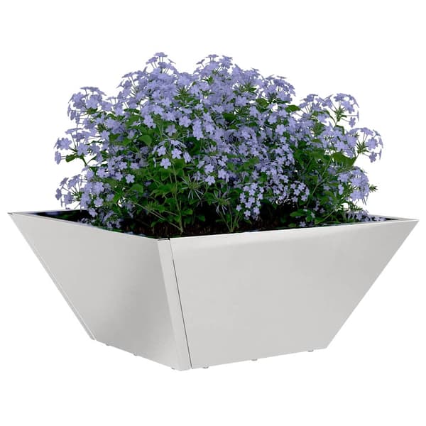 vidaXL Trädgårdsplanterare Silver 35 x 35 x 15 cm Rostfritt stål