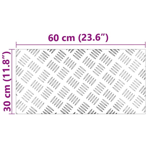 vidaXL Silver Aluminium 60 x 30 x 0.2 cm Trapstegsmattor Rektangulär