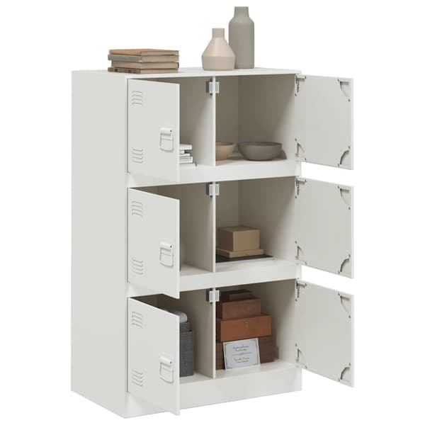 vidaXL Skänk vit 67x39x107 cm stål