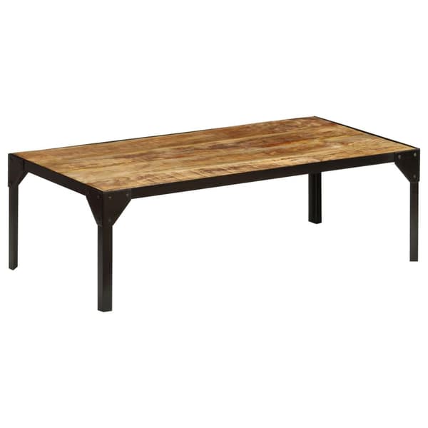 vidaXL Sofabord heltre mango og stål 110 cm change2