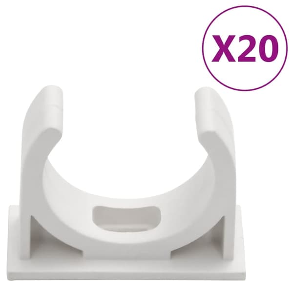 vidaXL Kabelkanaler med klips Ø32 mm 10 m PVC