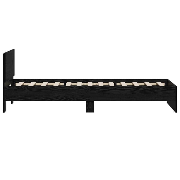 vidaXL Sengestamme med hodegjerde Svart eik 90 x 200 cm Konstruert tre