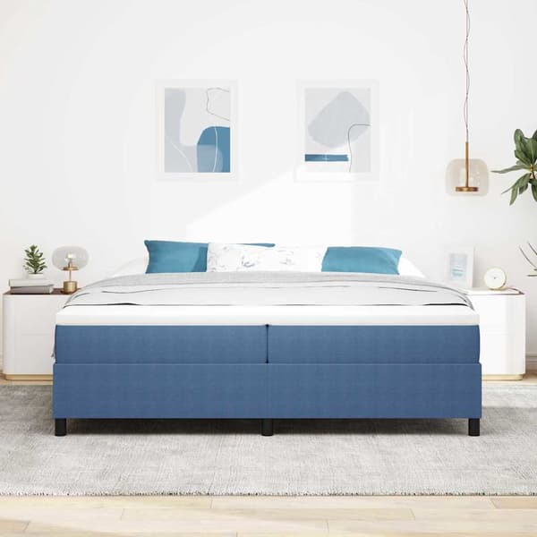 vidaXL Bäddfjäder Blå och Vit 200 x 200 cm Kordread tyg