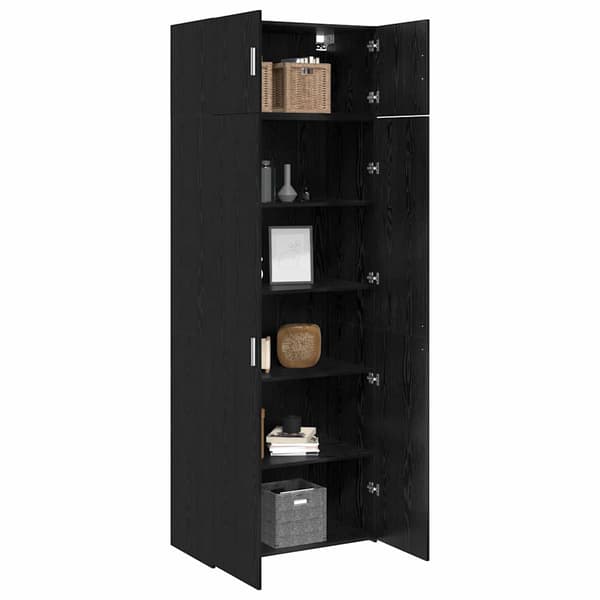 vidaXL Oppbevaringsskap 3 pcs Svart Eik