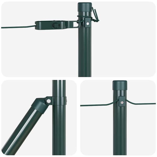 vidaXL Stängselstolpe 7 pcs Grön Stål