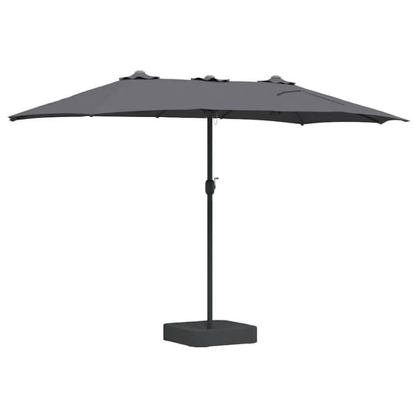 vidaXL Hageparasol Antrasitt 385 x 209 x 244 cm Polyester og stål