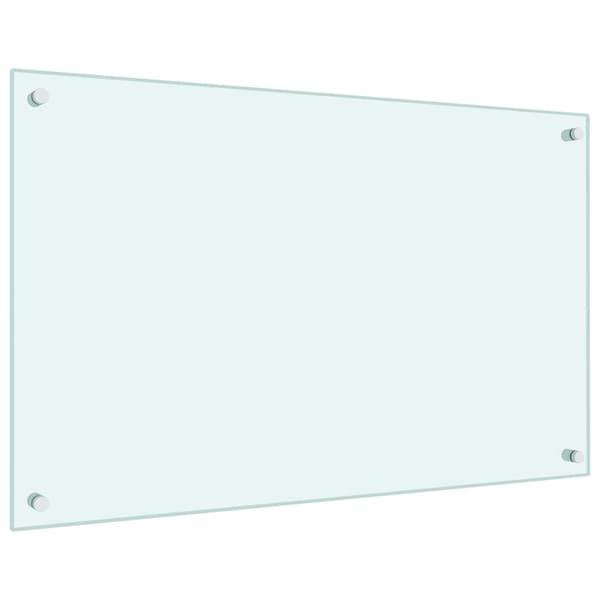 vidaXL Stänkskydd vit 80x50 cm härdat glas