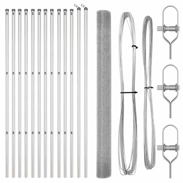 vidaXL Stängselstolpe Silver