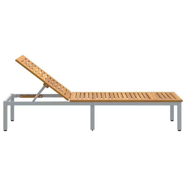 vidaXL Solseng Grå 200 x 55 x 35 cm Solid akasietre