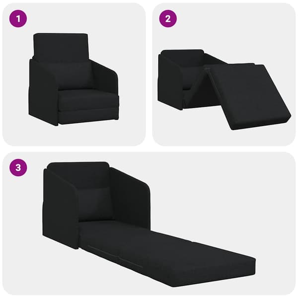 vidaXL Soffsäng 60cm Svart tyg