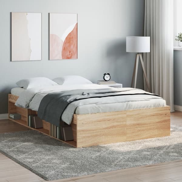 vidaXL Sengeramme sonoma eik 120x190 cm