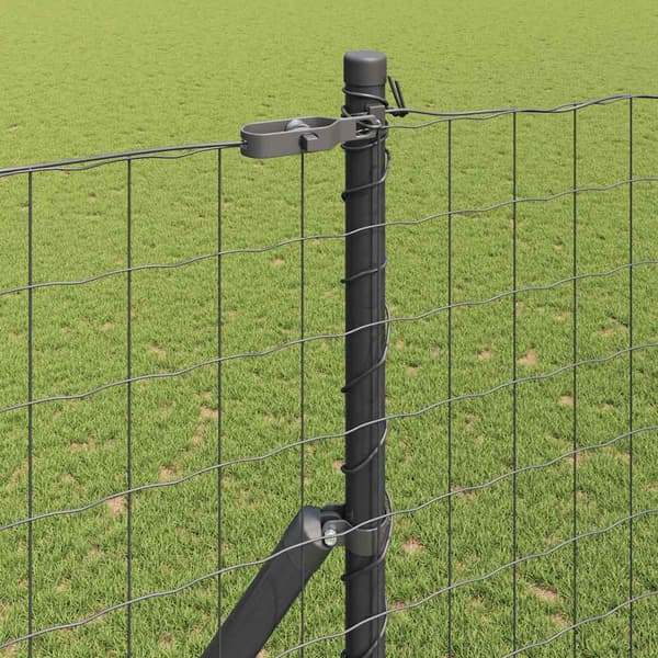 vidaXL Gjerde med stolpe Grå 1,6 x 10 m Stål og PVC