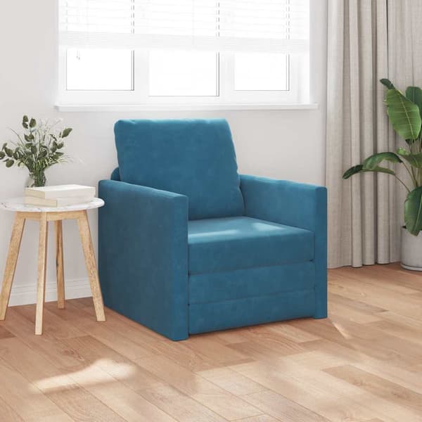 vidaXL Soffsäng Blå 74 x 77 x 81 cm Sammet