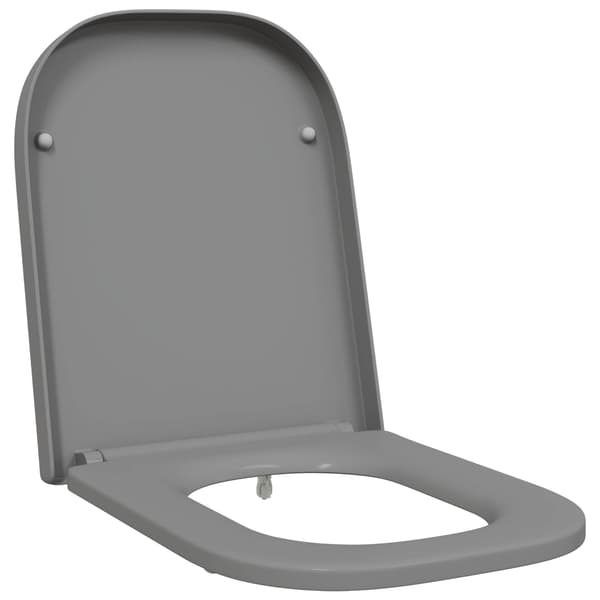 vidaXL Grå Plast Standard Justérbara armstöd Toalettsits Oval