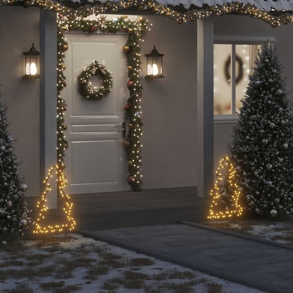 vidaXL Julelysdekorasjon med plugger tre 80 LEDs 60 cm