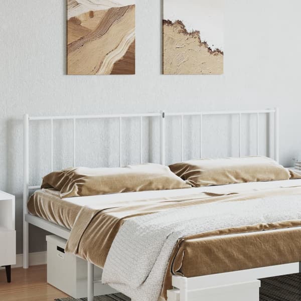 vidaXL Sengegavl metall hvit 193 cm