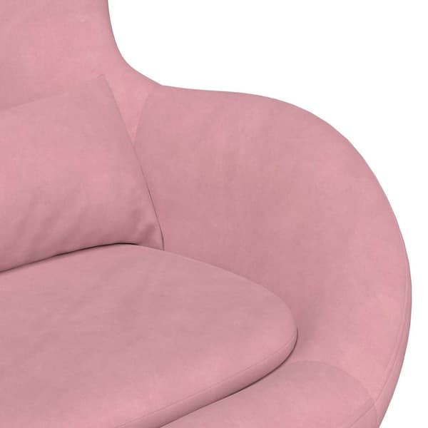 vidaXL Äggstol med Fotpall Rosa Sammet