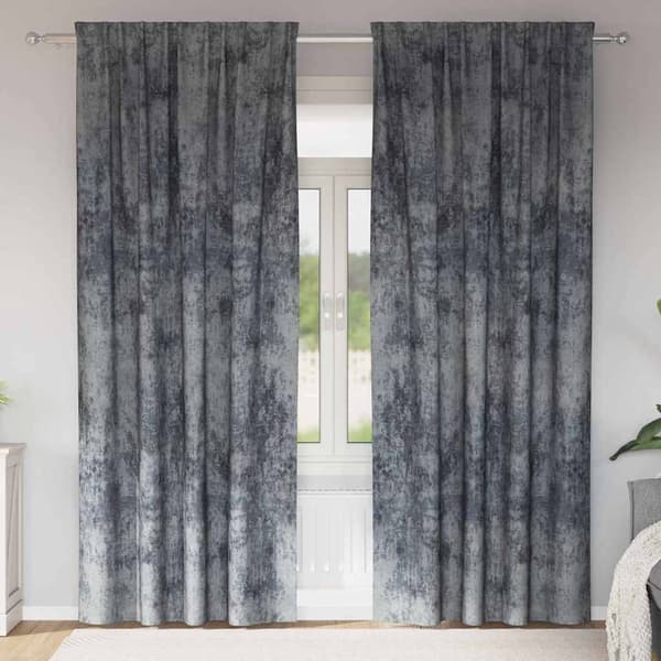 vidaXL Sammetsgardiner 2 pcs Silvergrå 260 x 140 cm Sammet