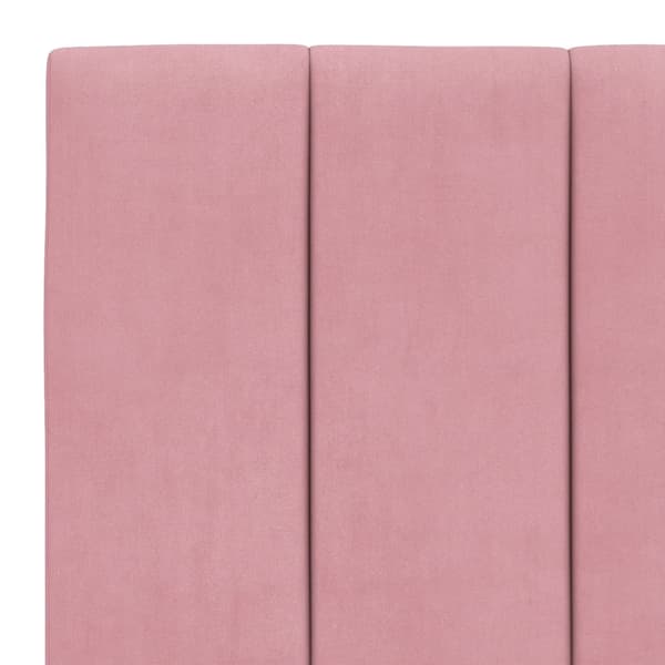 vidaXL Sängram med LED-belysning rosa 90x190 cm sammet