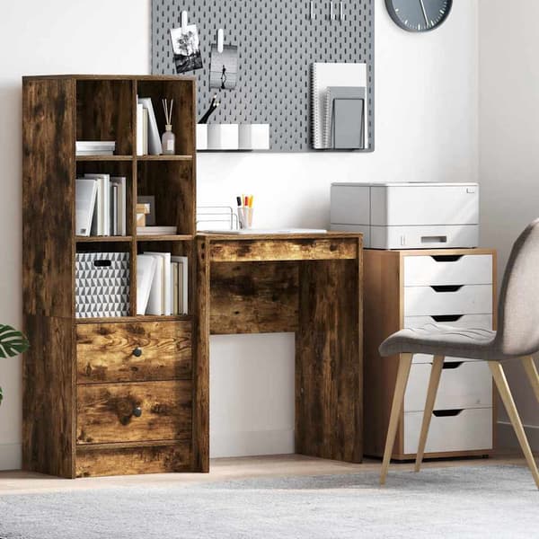 vidaXL Skrivebord Røkt eik 60 x 40 x 76 cm